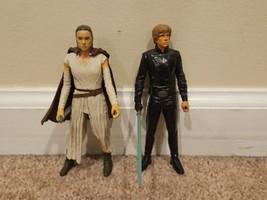 Lot of 2 Star Wars Hasbro Figurines: Rey Starkiller Base V-3625A Luke Sk... - $18.99