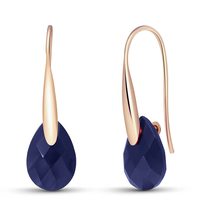 Galaxy Gold GG 14k Rose Gold Fish Hook Earring with Dangling Briolette S... - £259.98 GBP+