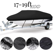 17-19Ft Trailerable Waterproof Boat Cover Heavy Duty for V-Hull Boat W/ 5 Straps - £49.77 GBP