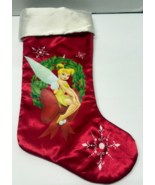 Disney Tinkerbell 18&quot; Satin Christmas Stocking - $90.80 MXN