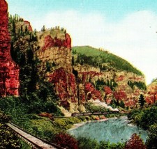 Vtg Postcard 1910 Echo Cliffs Canon of the Grande River CO D &amp; R G RR Railroad - £3.99 GBP