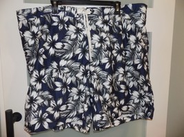Merona Navy Blue Floral Print Swim Trunks Size 2X Men&#39;s Nwot - £16.92 GBP