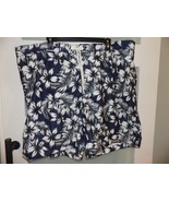 MERONA NAVY BLUE FLORAL PRINT SWIM TRUNKS SIZE 2X MEN&#39;S NWOT - $25.81