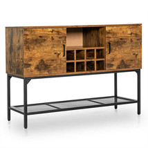 Industrial Kitchen Buffet Sideboard with Wine Rack and 2 Doors-Rustic Brown - C - £151.82 GBP