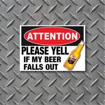 Funny Beer Fall Out Warning Sticker Decal Truck Car Vehicle SxS 4x4 ATV ... - $6.88