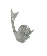 Clear Glass Whale Paperweight Figurine Tail in Air 5.25&quot; Tall 5&quot; Wide Decor - £12.64 GBP