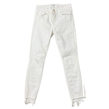 Frame Denim Size 25 Jeans Le Skinny De Jeanne Blanc White Step Raw Hem Low Rise - $28.01