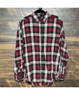 Faded Glory Plaid Flannel Shirt Mens Large Button Up Red Black Flannel C... - $238.51 MXN