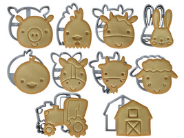 Farm Animals Set of 10 Cookie Cutters Pig | Cow | Horse | Chicken | Lamb... - £3.90 GBP+