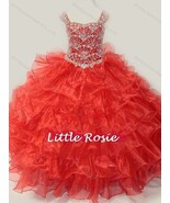 NEW Little Rosie Girls Long National Level Pageant Dress LR2111 Red 14 $600 - $575.43 CAD
