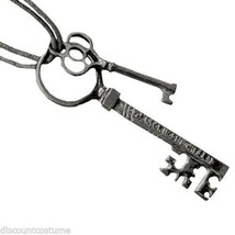 Black Skeleton Keys Necklace Halloween Accessories New! - £6.92 GBP