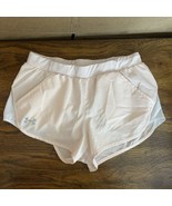 Under Armour Running Shorts Womens M Lined Fitted Heat Gear Pale-Pink - $16.30 CAD