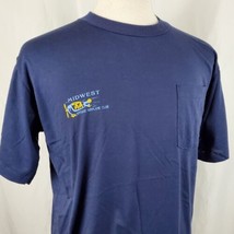Vintage Midwest Antique Airplane Club Pocket T-Shirt Single Stitch Deadstock 80s - £23.91 GBP