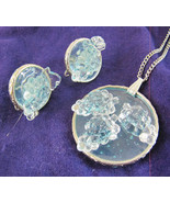 Funky Vintage Molded Grape Motif Earring And Necklace Set - £13.89 GBP