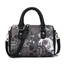 Vintage Women Crossbody Bags Skull Printing PU Leather Casual Small Ladies Messe - £28.94 GBP