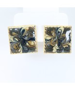 Estate Sale Multicolor Square Clip Earrings Costume Jewelry 1&quot; x 1&quot; - €7,70 EUR