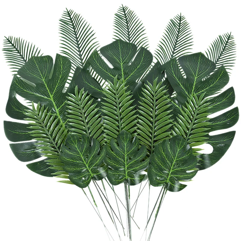 Sporting Artificial Tropical Palm Leaves Plant Hawaiian Luau Aloha Summer Jungle - £23.90 GBP