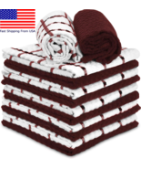 12pcs Kitchen Towels Cotton Terry Dish Cloths Set 12x12″ Absorbent Dusti... - £18.41 GBP