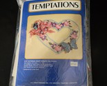 Vintage 1988 Temptations Victorian Heart Wreath Plastic Canvas Kit Flora... - £12.44 GBP