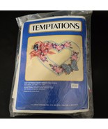 Vintage 1988 Temptations Victorian Heart Wreath Plastic Canvas Kit Flora... - €13,65 EUR