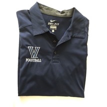 Nike Villanova Wildcats Football Navy Blue Dri Fit Polo Shirt Top Large L - $39.99