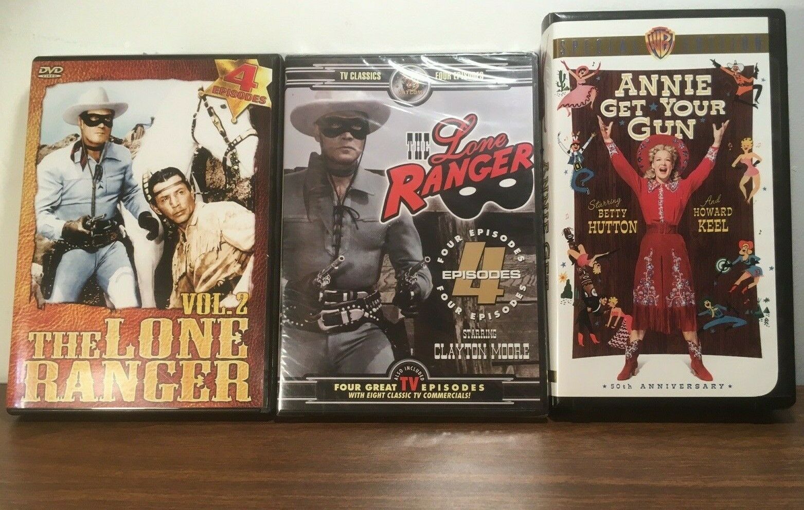 Primary image for The Lone Ranger Vol 2, & 1949 4 TV Ep. CLAYTON MOORE, & Annie Get Your Gun VHS