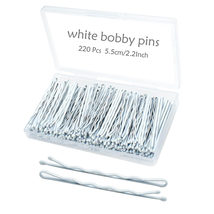 White Bobby Pins for Hair YINGFENG 220 Count 2.2 Inch Wavy Style White Hair Pins - £11.45 GBP