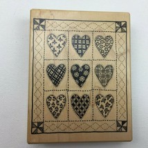 PSX Designs Mounted Rubber Craft Stamp K1414 Valentine Quilt Hearts Love Quilted - $18.99