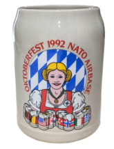 Oktoberfest 1992 Nato Airbase Stoneware Stein Beer Mug Vintage Ceramic - £32.05 GBP