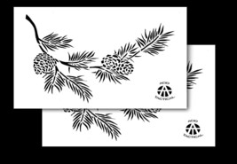 2 PACK Vinyl Airbrush Camo Stencils Camouflage for Duracoat 14&quot; (Pine Branch) - £9.56 GBP
