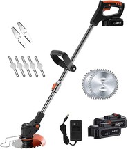 Huhulala Cordless Grass Trimmer with Battery and Charger, Electric Lawnm... - $154.99