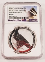 2016P Australie S $1 Wedge-Tailed Aigle Classé Par NGC Comme MS70 Début ... - £146.06 GBP