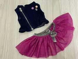 American Girl Truly Me Love to Layer Outfit shirt vest pink tulle skirt ... - $11.87