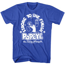 Popeye The Sailorman Strong to the Finish Men&#39;s T Shirt Eating Spinach Cartoon - £19.35 GBP+