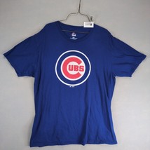 Chicago Cubs Baseball Logo Men&#39;s L Graphic T-Shirt Majestic Blue Short S... - $20.00
