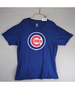 Chicago Cubs Baseball Logo Men&#39;s L Graphic T-Shirt Majestic Blue Short S... - $367.50 MXN
