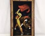 Vintage Bullfighter Matador Black Velvet Painting Mexico Signed Wood Frame - $48.37