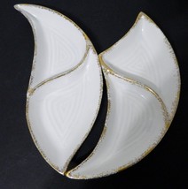 Gold Swirl California Pottery Divided Dishes Mid Century Art Pottery SG2... - £17.31 GBP
