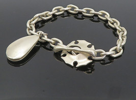 RLM STUDIO 925 Silver - Vintage Shiny Charmed Oval Link Chain Bracelet - BT3573 - £108.56 GBP