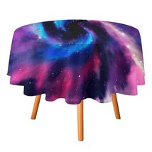 Galaxy Universe Tablecloth Round Kitchen Dining for Table Cover Decor Home - £12.73 GBP+