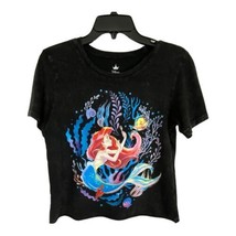 Disney Kids Shirt Adult Size Large Little Mermaid Ariel Black Short Slee... - £16.17 GBP