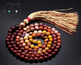 individually made in USA, hand knotted 108 mala beads, moukaite 6mm, ooak - £41.06 GBP