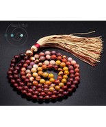 individually made in USA, hand knotted 108 mala beads, moukaite 6mm, ooak - £40.79 GBP