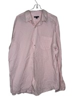 Gap Men&#39;s Shirt Checkered Long Sleeve Button Down Pockets Cotton Pink Sz... - £15.19 GBP