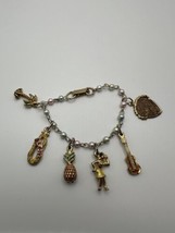 Vintage WWII Hawaii Gold Plate Charm Bracelet - £24.88 GBP