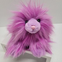 Vintage Aurora World Purple Hairy Long Hair Cat Plush 11&quot; - £38.64 GBP
