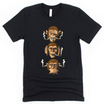 Monkey Hippie Stoner Three Wise Monkeys Unisex T-Shirt - £22.37 GBP