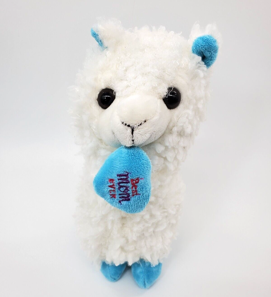 Primary image for Dan Dee White Alpaca Llama Blue Heart Best Mom Ever Plush Stuffed 12" Toy B310