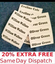 10 25 40 Iron On Personalised Labels Name School Uniforme 20% EXTRA FREE - £2.27 GBP+
