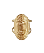 18K Gold PVD Plated 304 Stainless Steel Boho Oval Statement Ring - Adjus... - $12.00